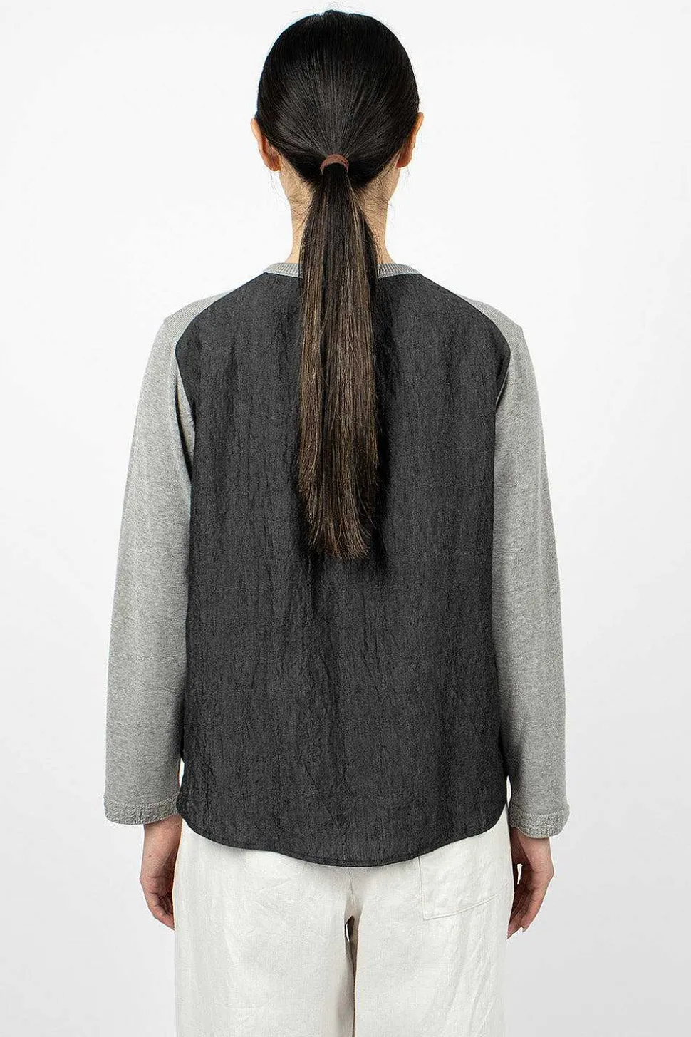 Linen Panel Cardigan Grey