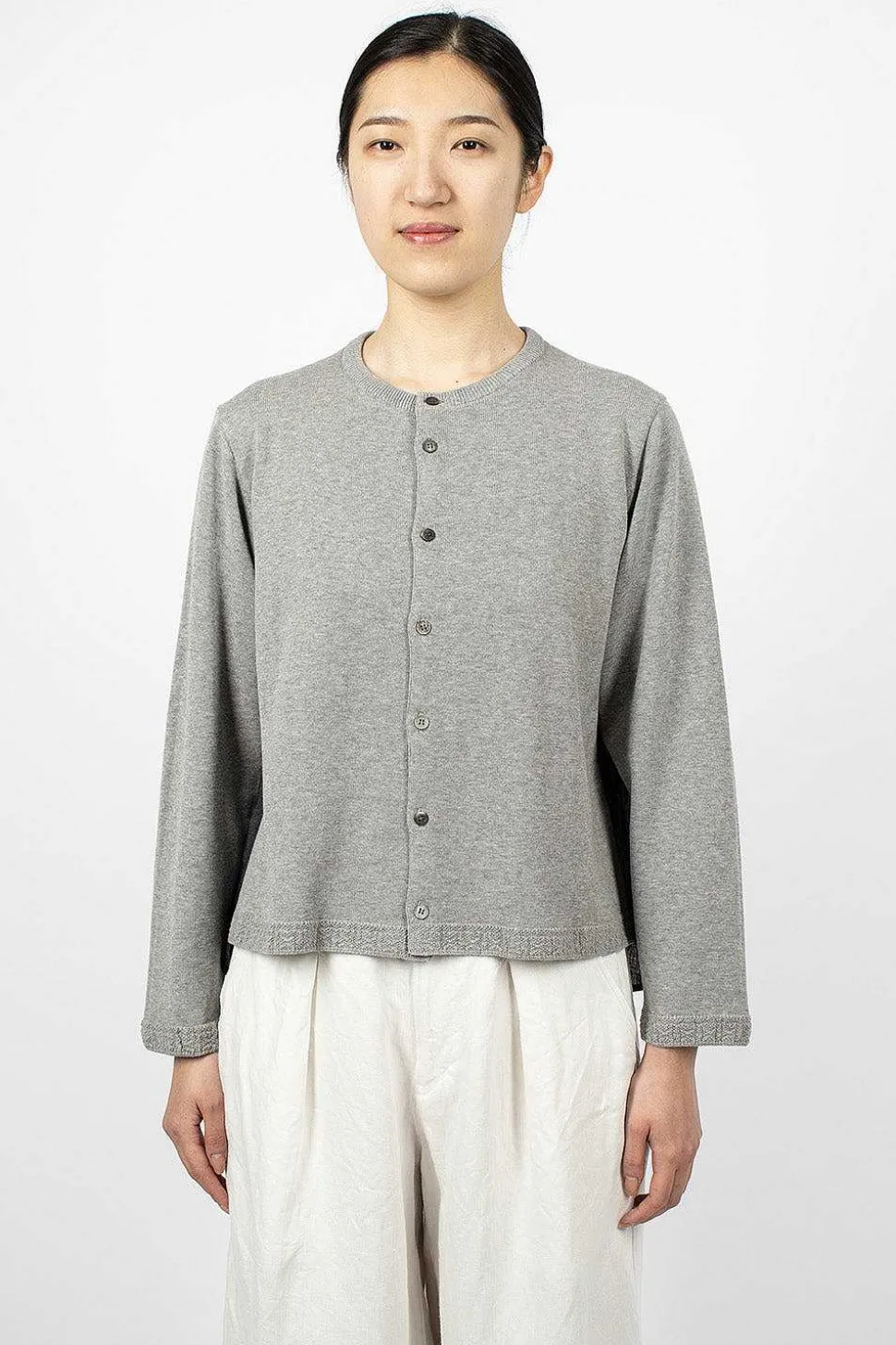 Linen Panel Cardigan Grey