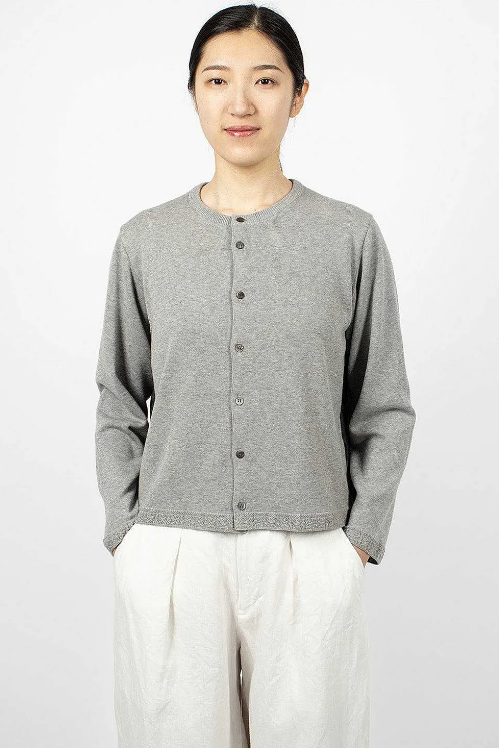 Linen Panel Cardigan Grey