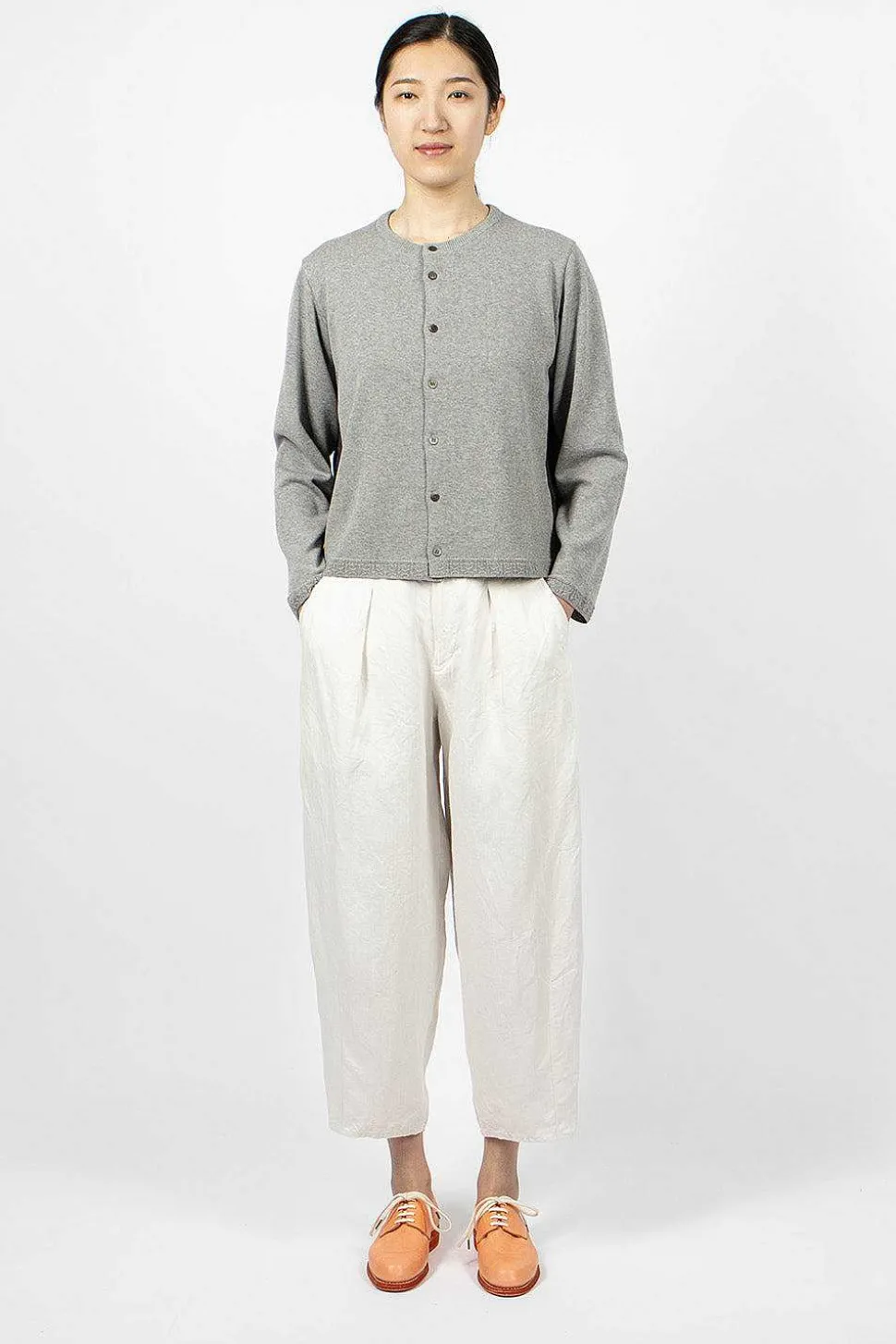 Linen Panel Cardigan Grey