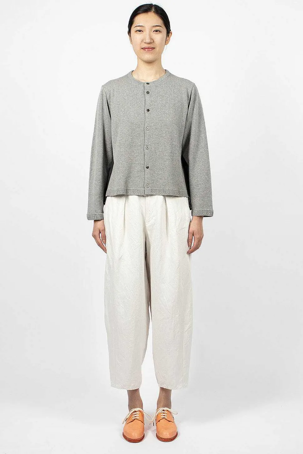 Linen Panel Cardigan Grey