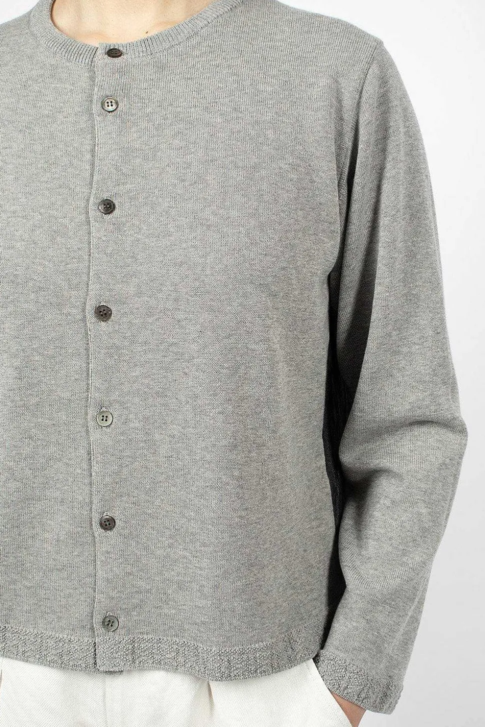 Linen Panel Cardigan Grey