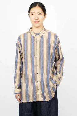 Linen Stripe Shirt Blue