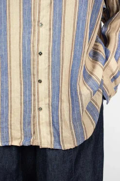 Linen Stripe Shirt Blue
