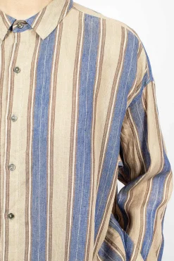 Linen Stripe Shirt Blue