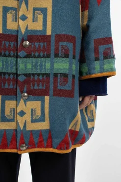 Liner Coat Printed Blue