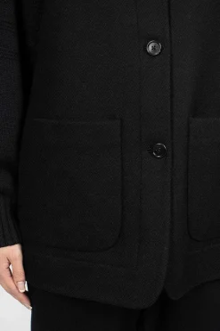 Long Line Jerkin Waistcoat Black