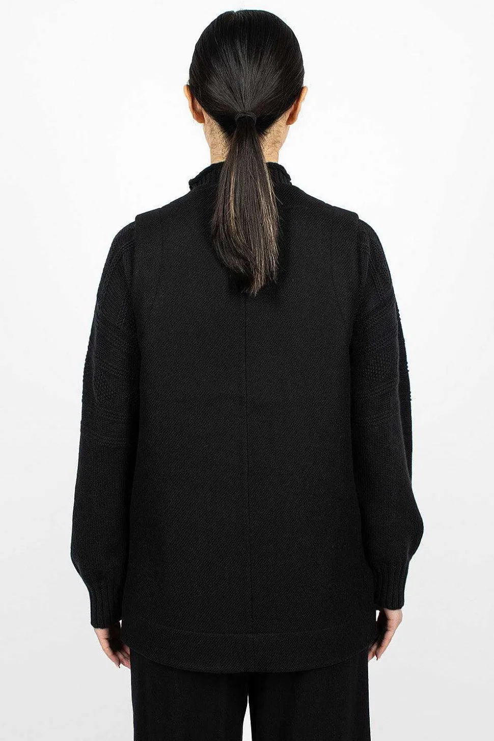 Long Line Jerkin Waistcoat Black