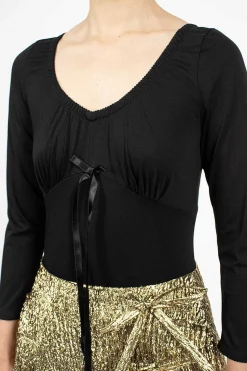 Long Sleeve Bodysuit Black