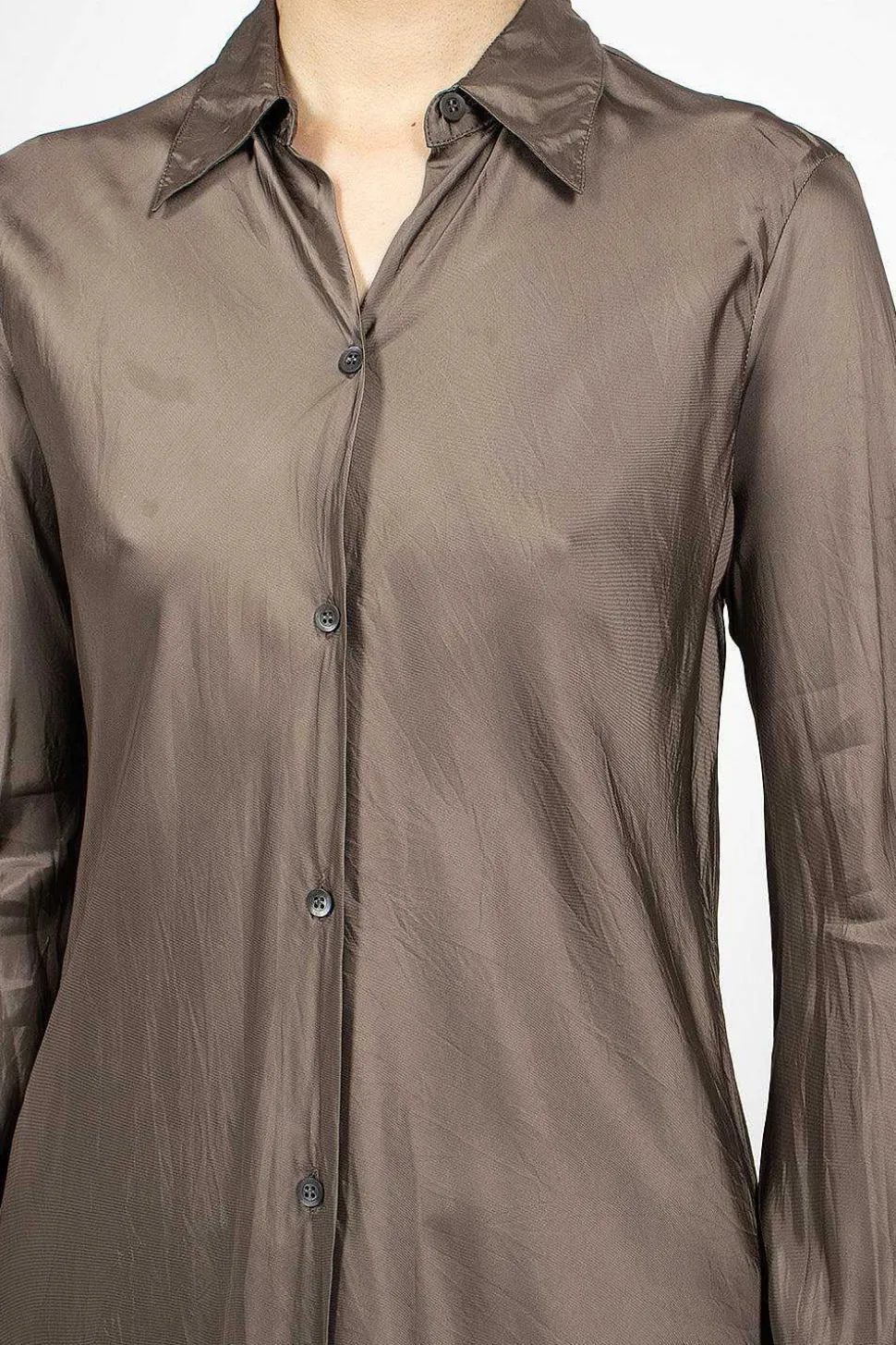 Long Viscose Shirt Grey