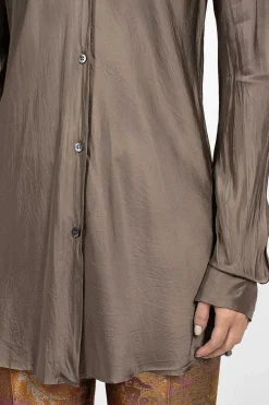 Long Viscose Shirt Grey