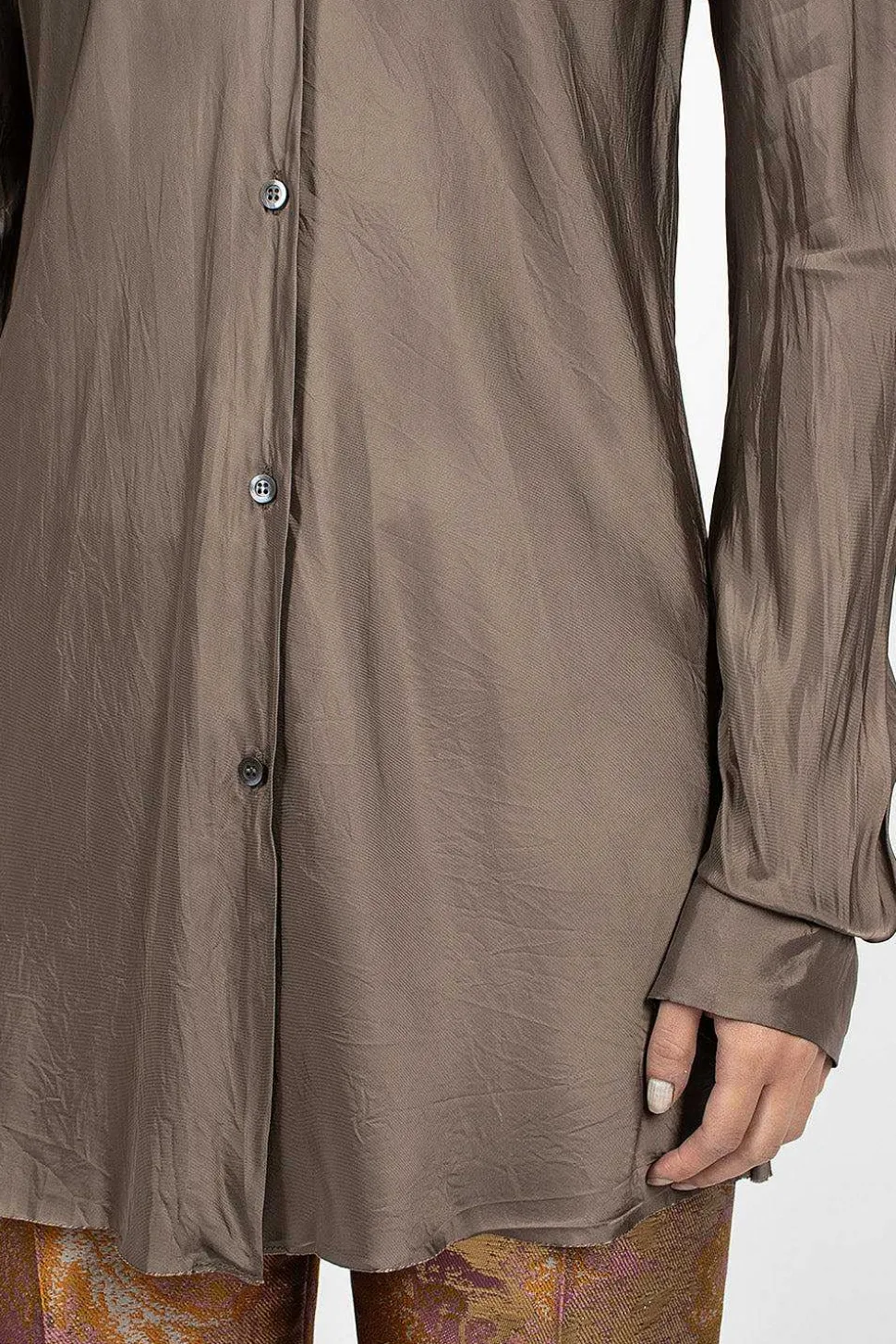 Long Viscose Shirt Grey