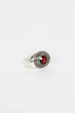 Loumia Ring Icy Grey Diamond/Garnet