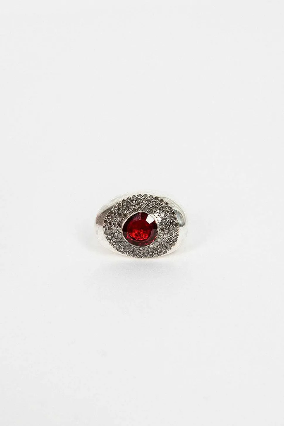 Loumia Ring Icy Grey Diamond/Garnet