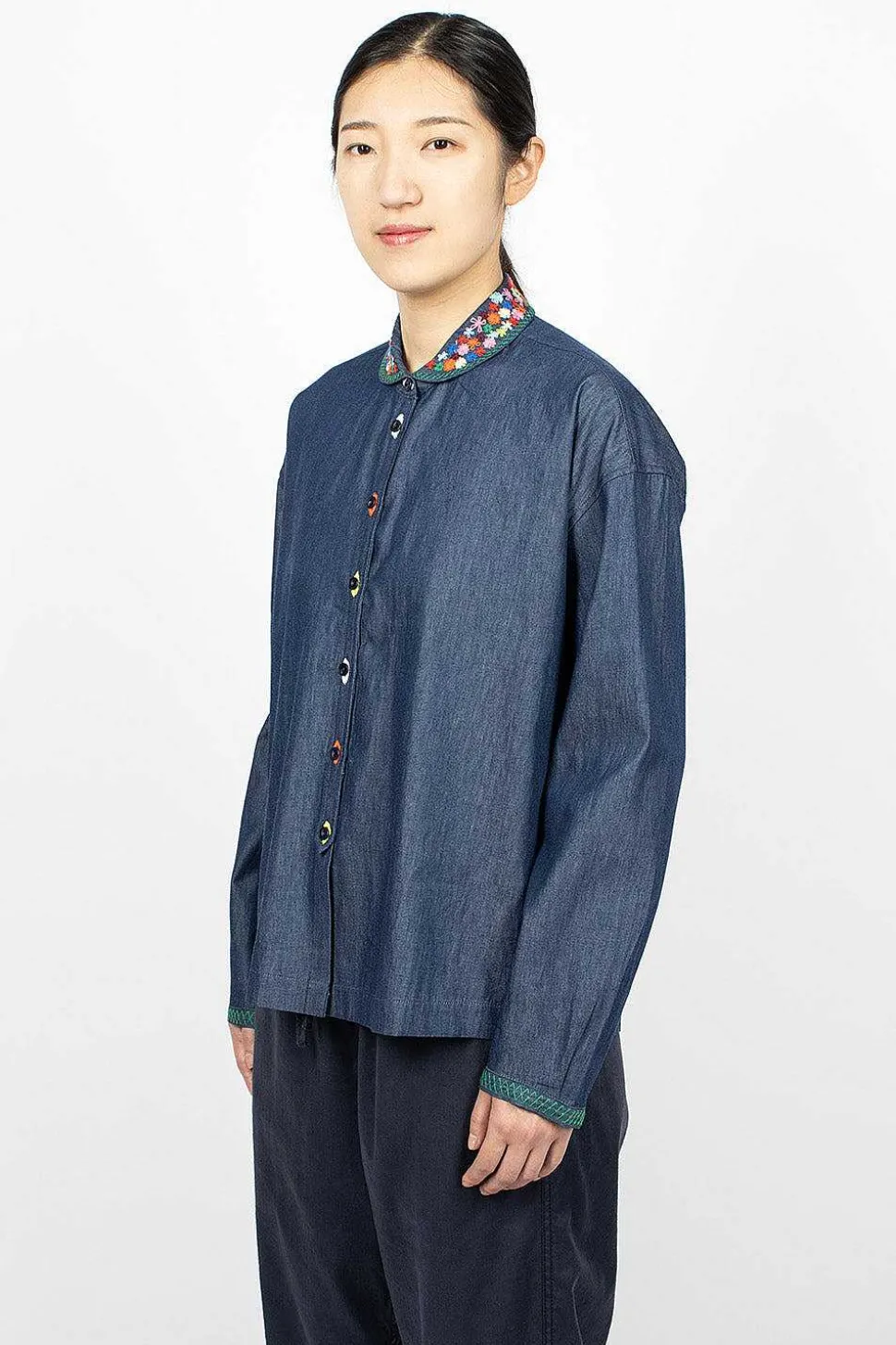Marianne Shirt Embroidered Indigo