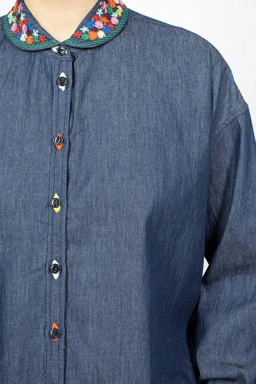 Marianne Shirt Embroidered Indigo