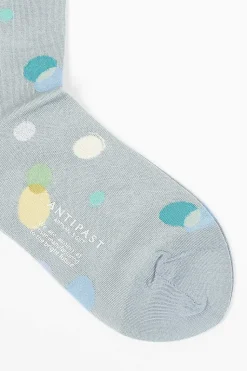 Metallic Thread Polka Ankle Sock Blue