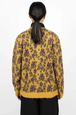 Mohair Cardigan Floral Yellow