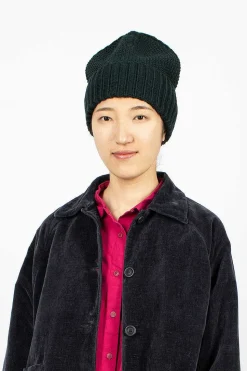 Moss Stitch Beanie Green