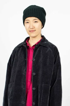 Moss Stitch Beanie Green