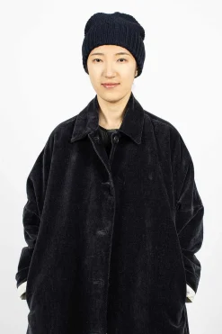 Moss Stitch Beanie Navy