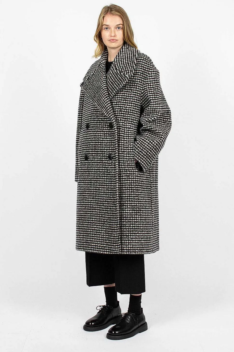 Overcoat Black/White Check