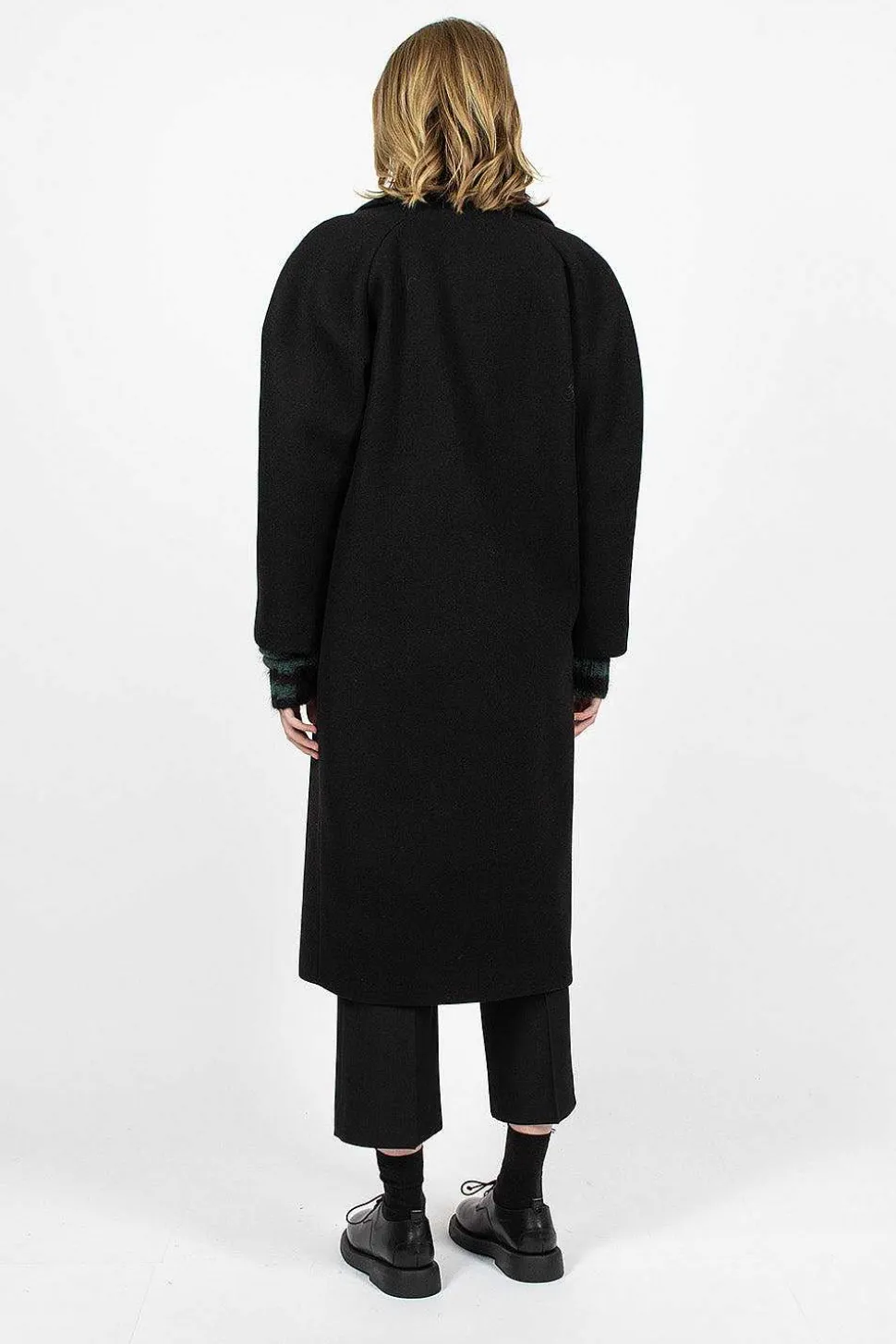 Oversized Collar Coat Black
