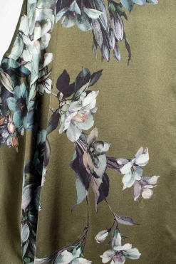 Oversized Floral Shirt Khaki