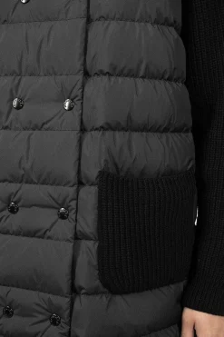 Padded Long Wool Cardigan