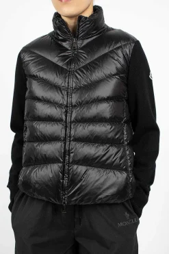 Padded Wool Cardigan Black