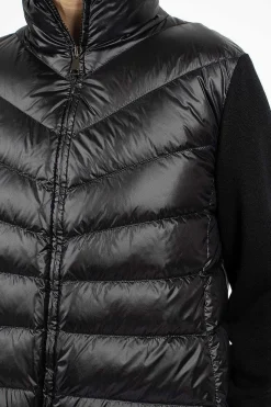 Padded Wool Cardigan Black