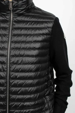 Padded Wool Cardigan Black