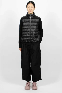 Padded Wool Cardigan Black