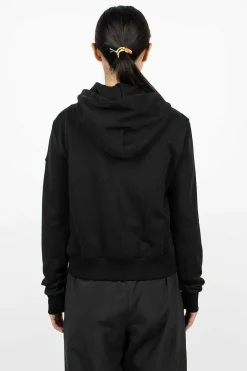 Padded Zip-Up Hoodie Black