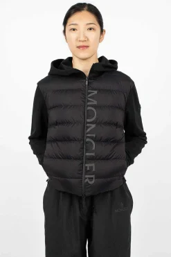 Padded Zip-Up Hoodie Black