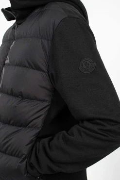 Padded Zip-Up Hoodie Black