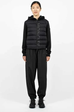 Padded Zip-Up Hoodie Black