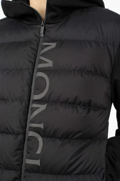 Padded Zip-Up Hoodie Black