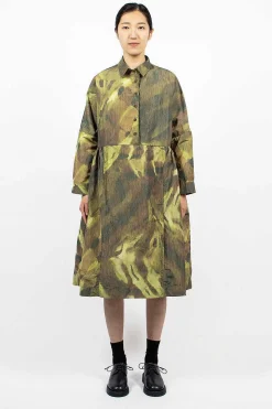 Paga Rouch Dress Ikat Khaki