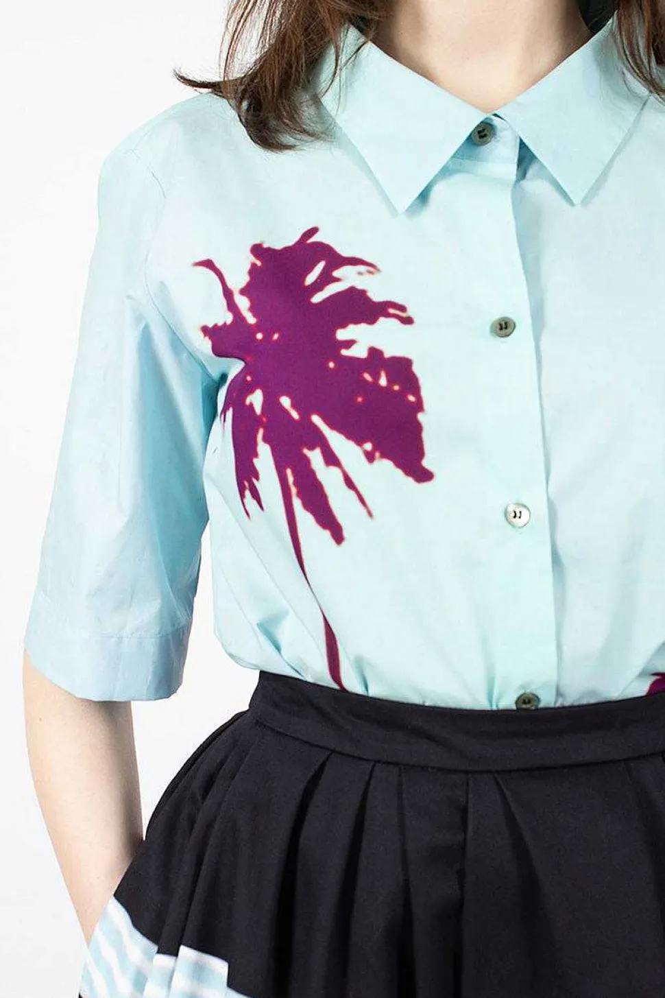 Palm Printed Shirt Blue/Purple