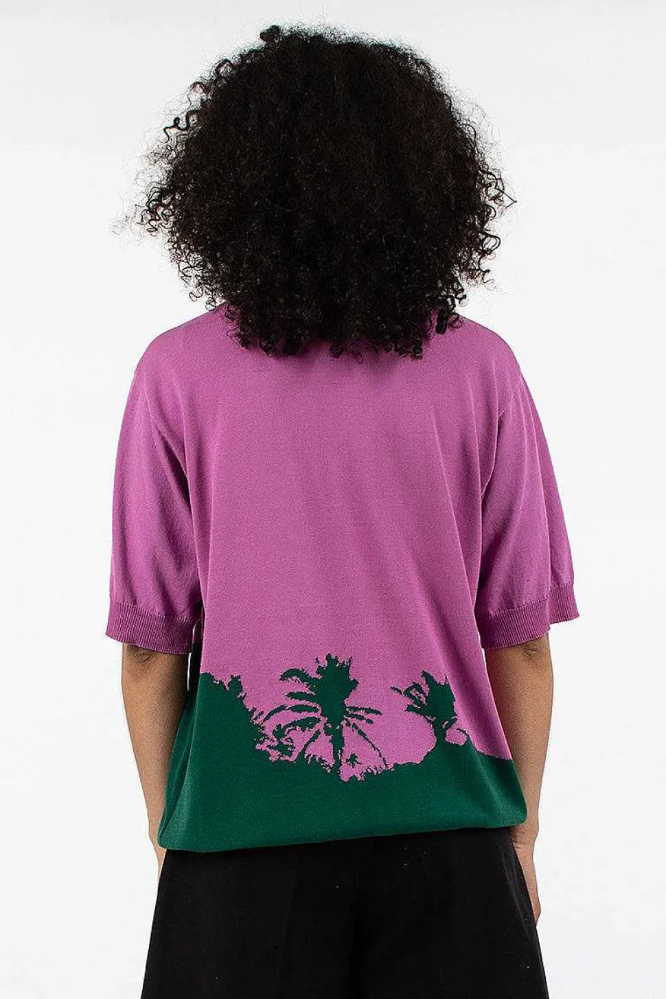 Palm S/S Sweater Pink