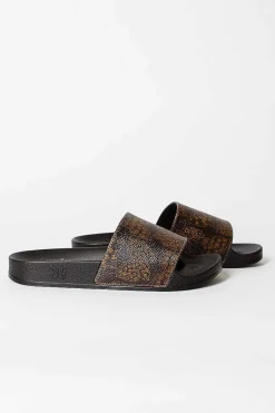 Papillon Shower Slide Black/Brown