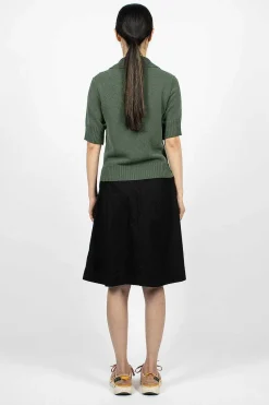 Patch Pocket Circle Skirt Black