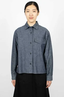 Patch Pocket Denim Canvas Shirt
