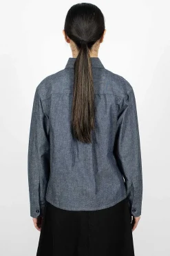 Patch Pocket Denim Canvas Shirt
