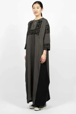 Patchwork Dress Silk Black