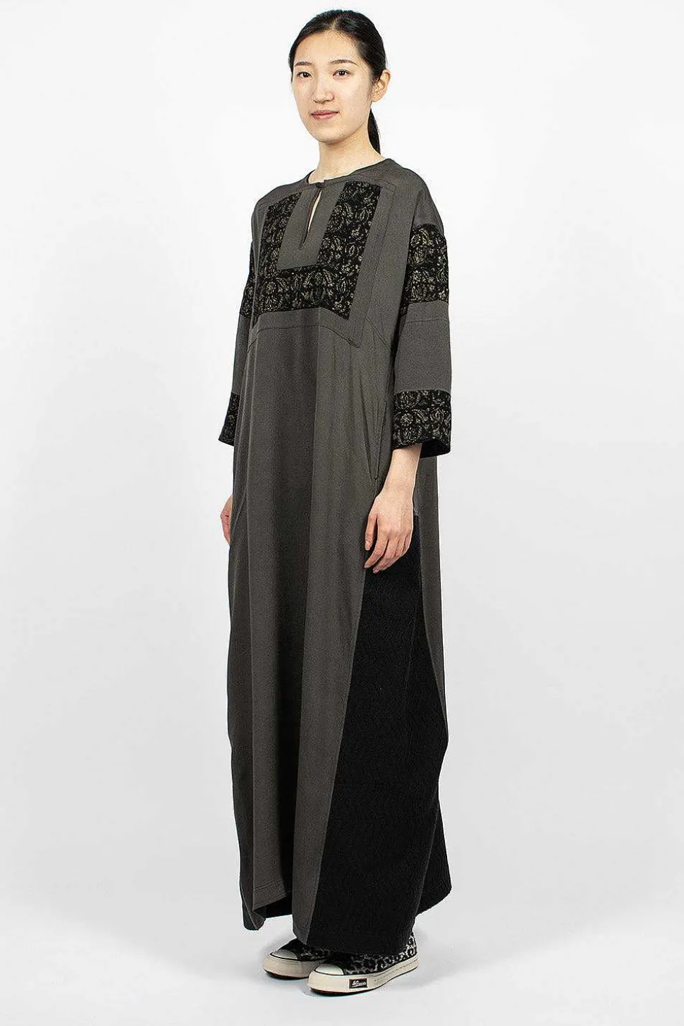 Patchwork Dress Silk Black
