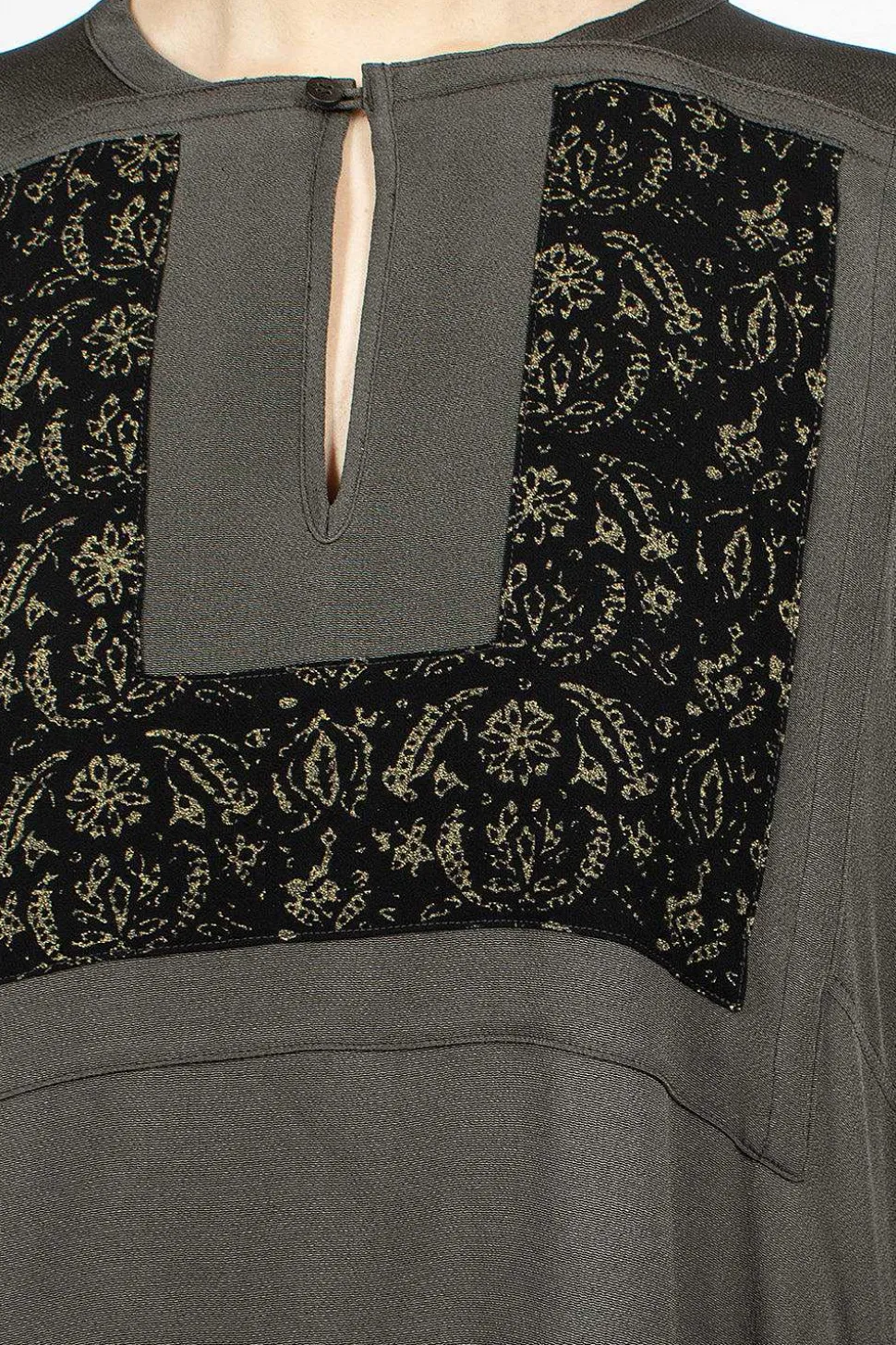 Patchwork Dress Silk Black
