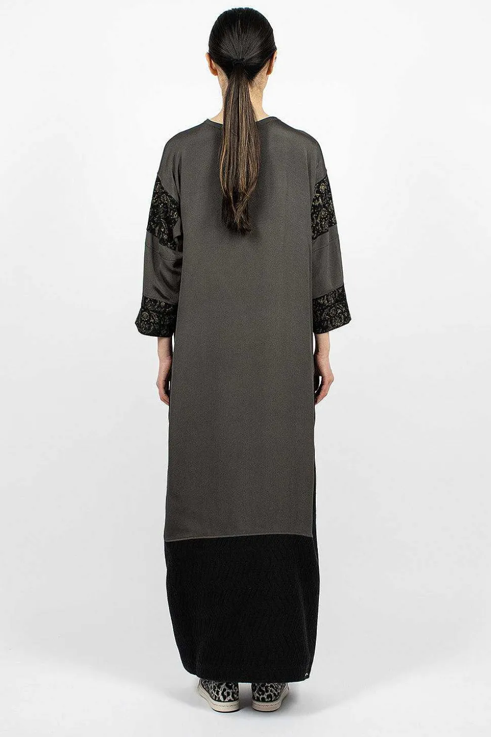 Patchwork Dress Silk Black