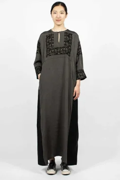 Patchwork Dress Silk Black